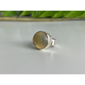 Vintage 925 Sterling Silver Agate Ring Size 5.5