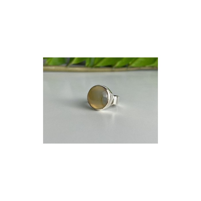 Vintage 925 Sterling Silver Agate Ring Size 5.5