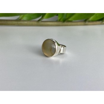 Vintage 925 Sterling Silver Agate Ring Size 5.5