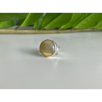 Vintage 925 Sterling Silver Agate Ring Size 5.5