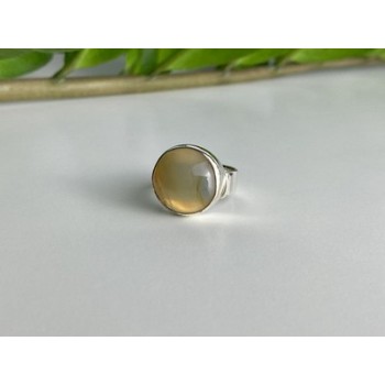 Vintage 925 Sterling Silver Agate Ring Size 5.5