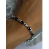 925 Sterling Silver Sapphire & Diamond Bracelet Length 7