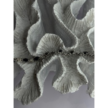 925 Sterling Silver Sapphire & Diamond Bracelet Length 7