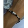 925 Sterling Silver Sapphire & Diamond Bracelet Length 7