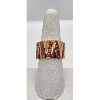 925 Sterling Silver CZ Red Ring Size 7.5