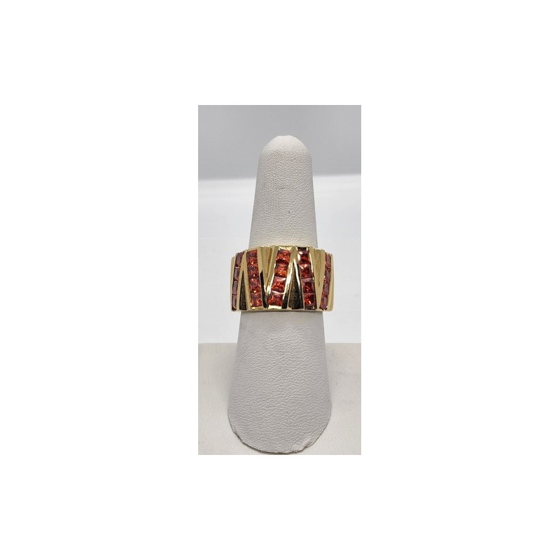 925 Sterling Silver CZ Red Ring Size 7.5