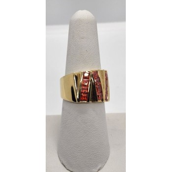 925 Sterling Silver CZ Red Ring Size 7.5