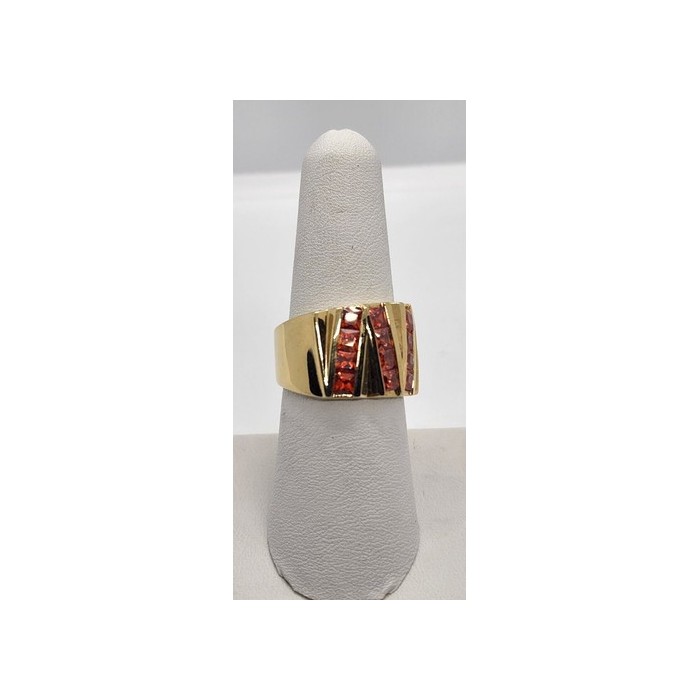 925 Sterling Silver CZ Red Ring Size 7.5