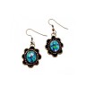 Vintage 925 Sterling Silver Mosaic Opal Earrings