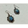 Vintage 925 Sterling Silver Mosaic Opal Earrings