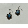 Vintage 925 Sterling Silver Mosaic Opal Earrings