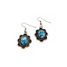 Vintage 925 Sterling Silver Mosaic Opal Earrings