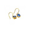 925 Sterling Silver Gold Plated Sapphire Spinel Earrings