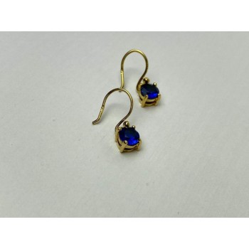 925 Sterling Silver Gold Plated Sapphire Spinel Earrings