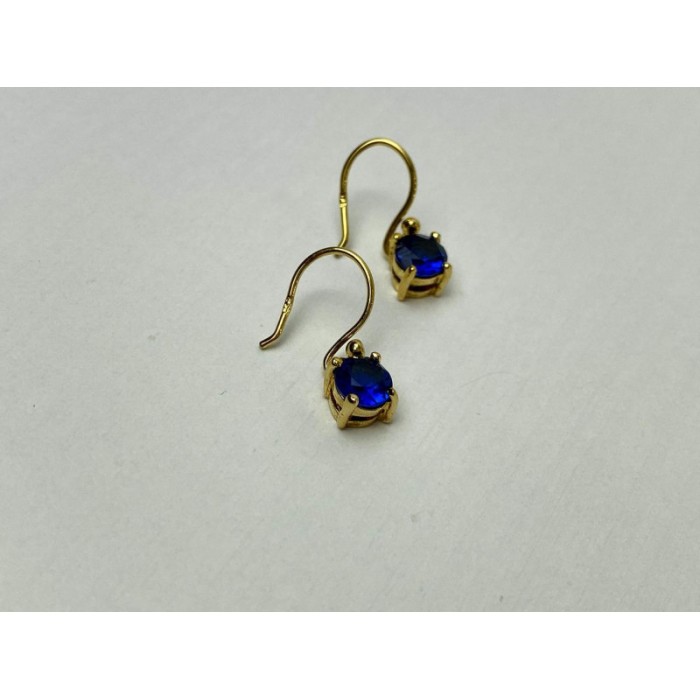 925 Sterling Silver Gold Plated Sapphire Spinel Earrings