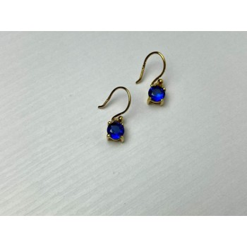 925 Sterling Silver Gold Plated Sapphire Spinel Earrings