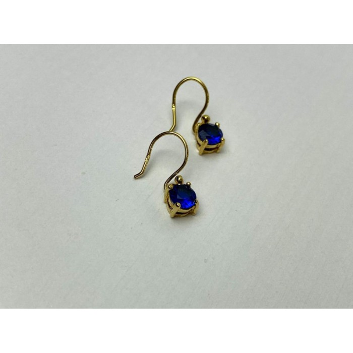 925 Sterling Silver Gold Plated Sapphire Spinel Earrings
