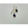 925 Sterling Silver Gold Plated Sapphire Spinel Earrings