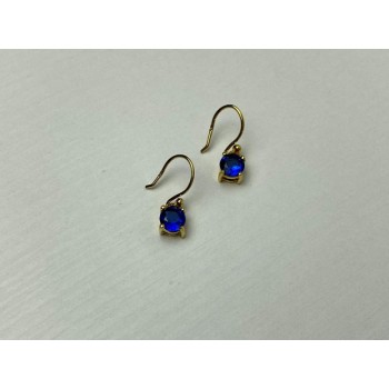 925 Sterling Silver Gold Plated Sapphire Spinel Earrings
