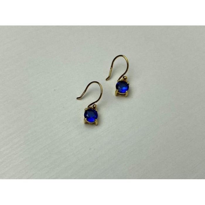 925 Sterling Silver Gold Plated Sapphire Spinel Earrings