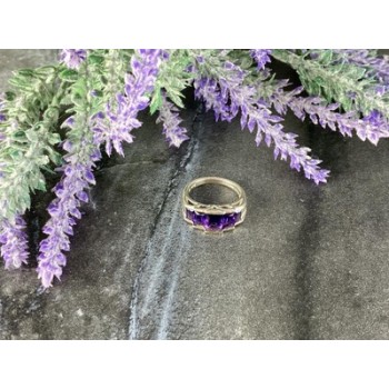 925 Sterling Silver Amethyst Ring Size 6.5