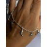 925 Sterling Silver Dolphin Blue Topaz Bracelet Length 7.5