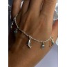 925 Sterling Silver Dolphin Blue Topaz Bracelet Length 7.5