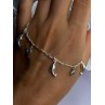 925 Sterling Silver Dolphin Blue Topaz Bracelet Length 7.5