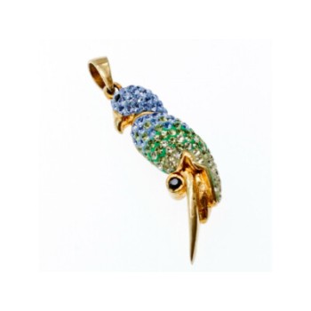925 Sterling Silver Gold Plated CZ & Enamel 