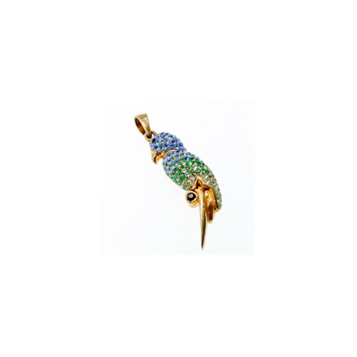 925 Sterling Silver Gold Plated CZ & Enamel 