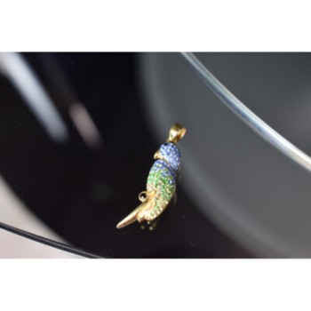 925 Sterling Silver Gold Plated CZ & Enamel 