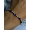925 Sterling Silver Purple Tourmaline Bracelet Length 7