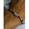 925 Sterling Silver Purple Tourmaline Bracelet Length 7