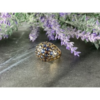 925 Sterling Silver Gold Plated Tanzanite Ring Size 5.5