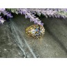 925 Sterling Silver Gold Plated Tanzanite Ring Size 5.5