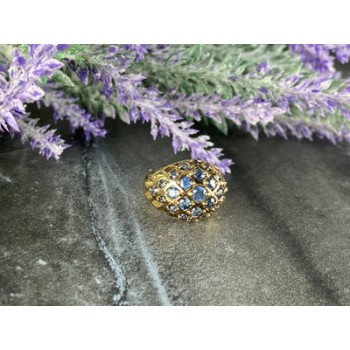 925 Sterling Silver Gold Plated Tanzanite Ring Size 5.5