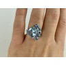 925 Sterling Silver Blue Spinel Ring Size 8