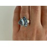 925 Sterling Silver Blue Spinel Ring Size 8