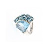 925 Sterling Silver Blue Spinel Ring Size 8