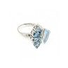 925 Sterling Silver Blue Spinel Ring Size 8