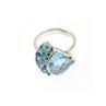 925 Sterling Silver Blue Spinel Ring Size 8