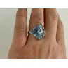 925 Sterling Silver Blue Spinel Ring Size 8