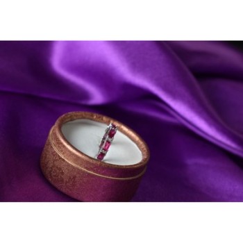 925 Sterling Silver Pink Topaz & CZ Ring Size 5.5