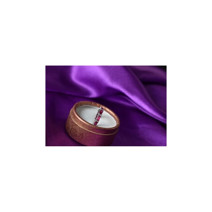 925 Sterling Silver Pink Topaz & CZ Ring Size 5.5