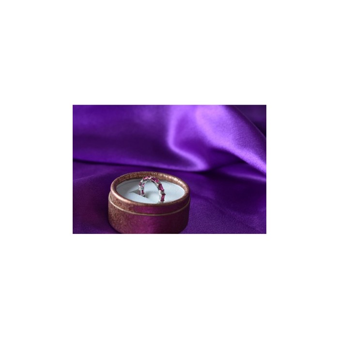 925 Sterling Silver Pink Topaz & CZ Ring Size 5.5