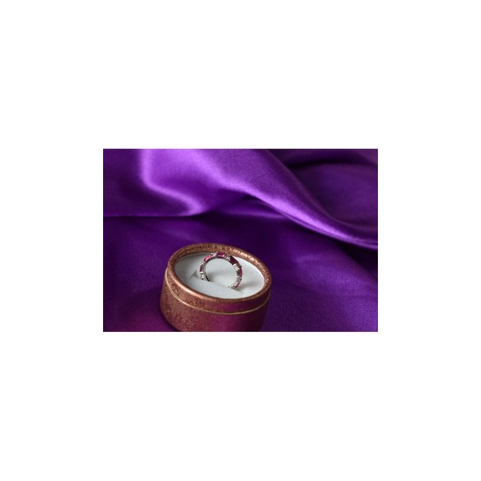 925 Sterling Silver Pink Topaz & CZ Ring Size 5.5