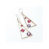 925 Sterling Silver Morganite, Iolite & Agate Earrings