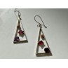 925 Sterling Silver Morganite, Iolite & Agate Earrings