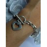 925 Sterling Silver Heart Charm Bracelet Length 7.5