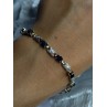 925 Sterling Silver Gold Plated Sapphire & Diamond Bracelet Length 7.5